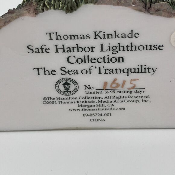 VTG 2004 Thomas Kinkade Safe Harbor Lighthouse The Sea of Tranquility No. 1615 - Picture 5 of 8